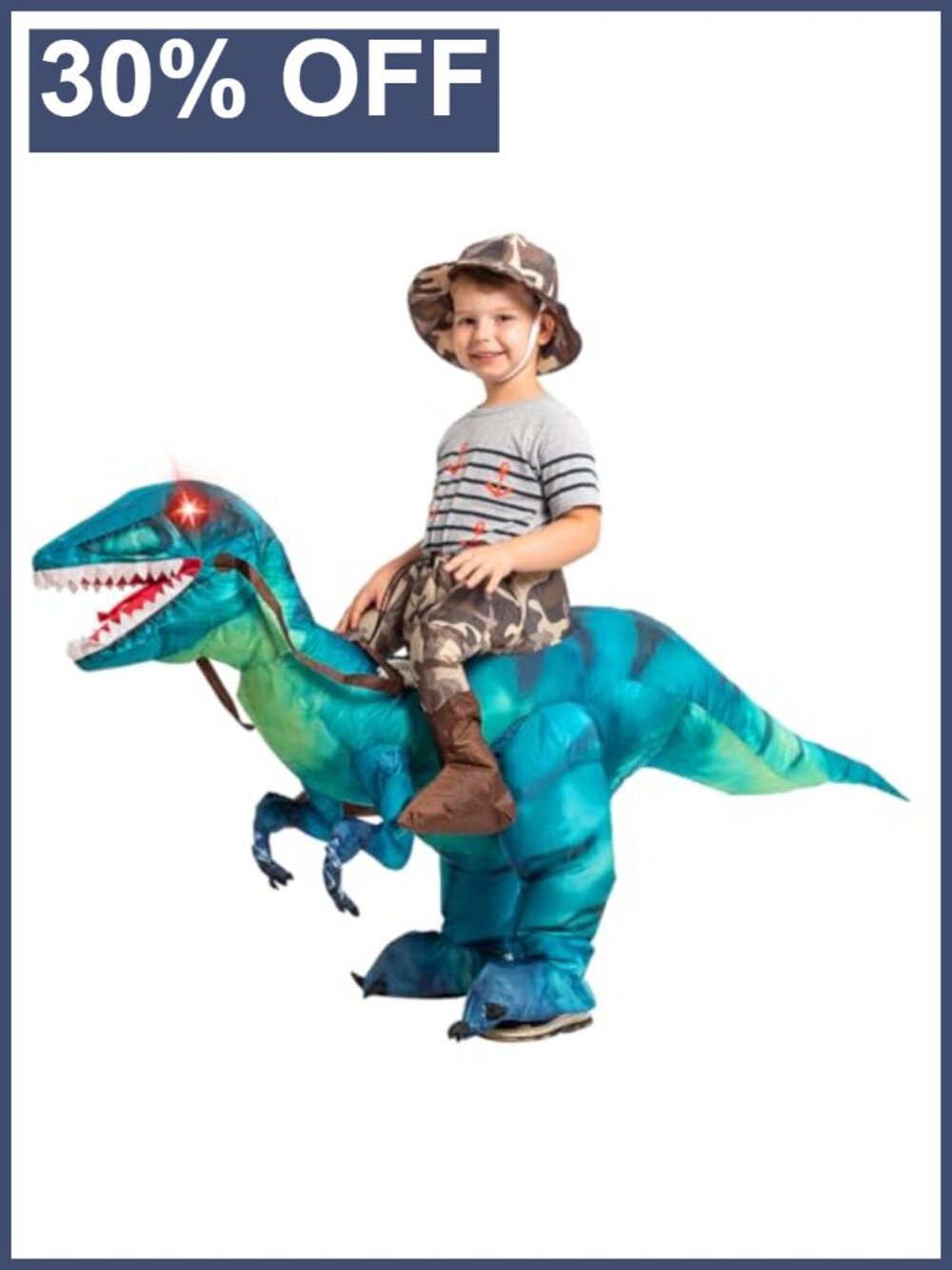 Inflatable Dinosaur Costume Kids Halloween Blow Up T-Rex Cosplay